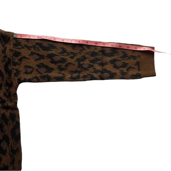 nordstrom fun stripe sweater brown dachshund leopard spots size L GL439068BG - Picture 15 of 16